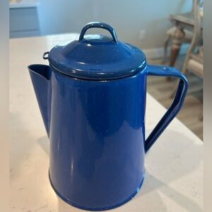Enamelware speckled coffee pot for campfire or wood stove